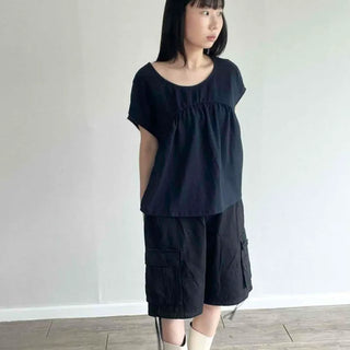 Cargo Pocket Drawstring Loose Fit Bermuda Shorts