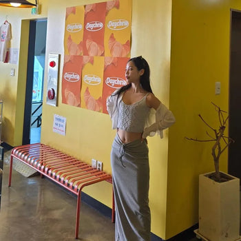 String Straight H-Line Relaxed Fit Daily Long Skirt
