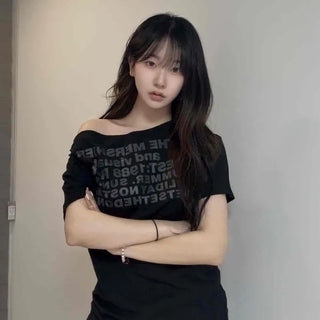 Lettering Loose Fit Daily Short Sleeve T-shirt