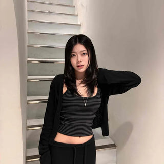 Slim Fit Plain Long Sleeve Casual Daily Cardigan