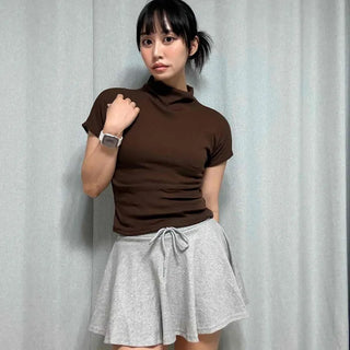 String Flare A-Line Mini Skirt