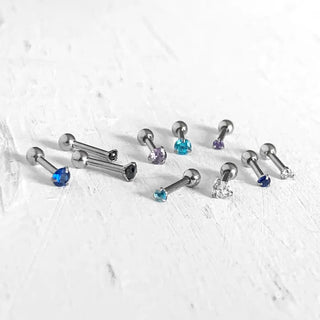Select Bar Length (2 sizes/ 5 colors) Basic Cubic Piercing Standard 2mm 3mm Ultra Mini Inner Conch Outer Conch Helix Tragus Lobe Layered All Surgical Steel 8mm