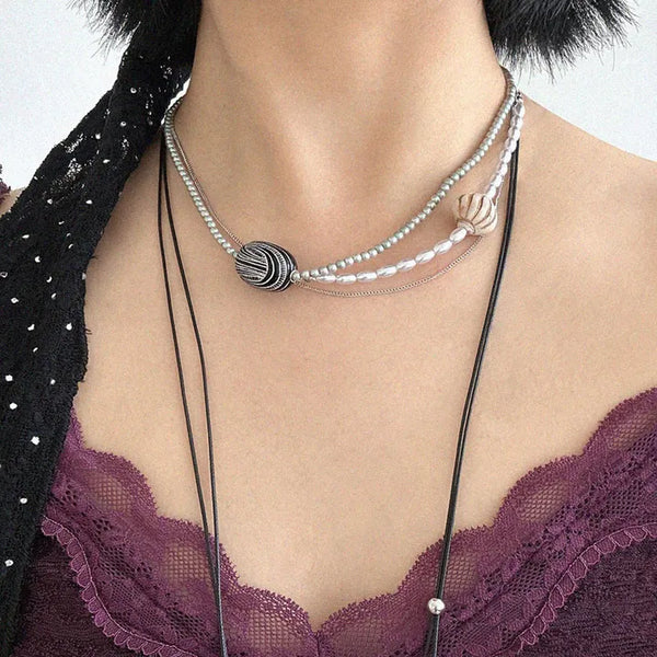 Vintage Mix Bead Layered Necklace