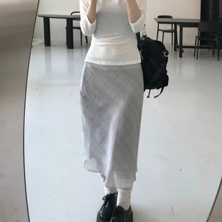 Lia Check Midi Skirt (2 colors)