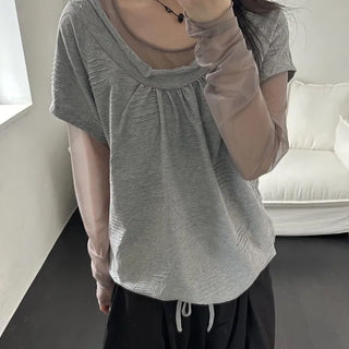 Vintage Dot Volume Layered Short Sleeve Tee