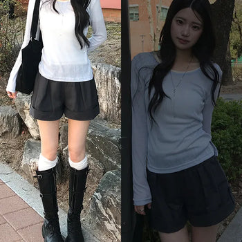 Mock Roll-up Short Cotton Pants