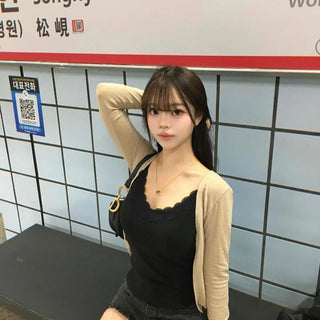 Slim Fit Plain Open Short Long Sleeve Cardigan