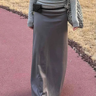 Relaxed Fit Straight H-Line Maxi-Length Long Skirt