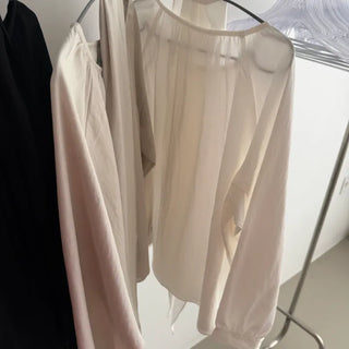 Robebe Tie Set Shirring Blouse