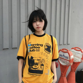 [UNISEX] Morning Coffee Club Ringer Short Sleeve