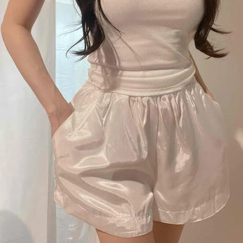 Shirred Loose Fit Daily Shorts