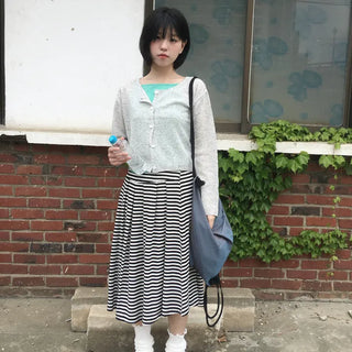 Summer boucle round knit cardigan