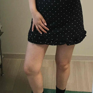 Frill Dot A-line Daily Mini Skirt
