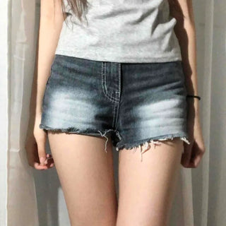 Washed Button Zipper Regular Fit Daily Shorts