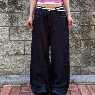 Exi Wide Raw Denim Pants
