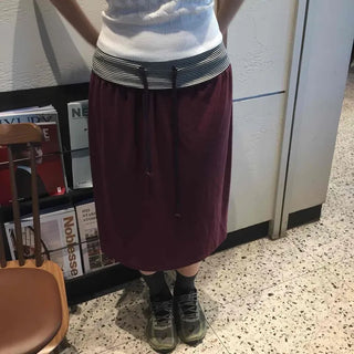 String A-line Loose Fit Daily Midi Skirt