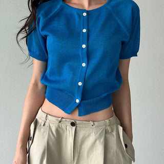 Vivid Edge Short Sleeve Knit Cardigan