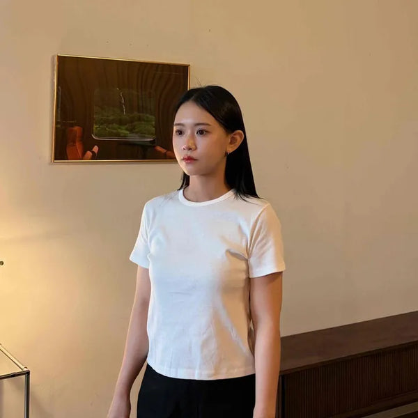 Plain Regular Fit Basic Daily Short Sleeve T-shirt
