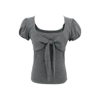 lace neck puff t-shirt(2colors)