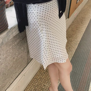 Ribbon lace polka dot skirt