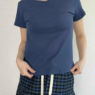 Plain Regular Fit Short Sleeve Daily T-shirt