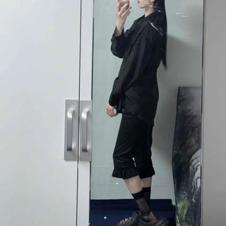 Oversized Plain Long Sleeve Daily Shirt