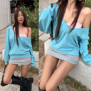 Prings Deep V Loose Fit Sweatshirt
