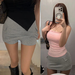 Cereb banding cargo skirt-pants