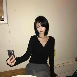 Slim Fit Plain Daily Long Sleeve T-shirt
