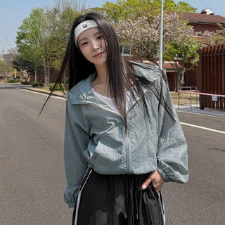 Wind Hood Loose Fit Windbreaker Jacket