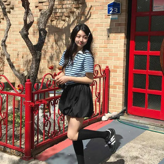 Shirred Casual Daily Mini Skirt