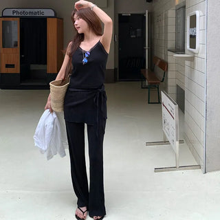 Pleated wrap pants