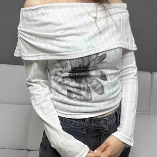 Loose Fit Floral Long Sleeve Casual Daily Long Sleeve T-shirt
