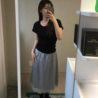 Loose-fit A-line Daily Midi Skirt