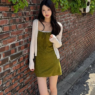 Julie Vintage Shirred Mini Dress