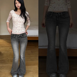 Matte Gray Low Bootcut Pants