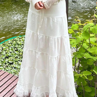 Frill Tiered A-Line Daily Long Skirt