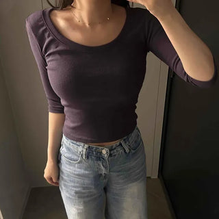 Slim Fit Plain Short Sleeve Daily Casual Short Sleeve T-shirt