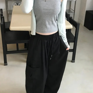 Unisex Bubble Daily Nylon Cutout Cargo Pants (2 colors)