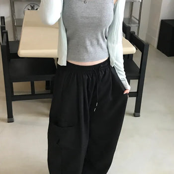 Unisex Bubble Daily Nylon Cutout Cargo Pants (2 colors)