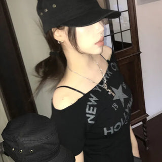 Unisex Y2K Noir Hip Girl Military Cap