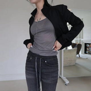 Tar High Neck Zip-up | Tar High Neck Zip-up