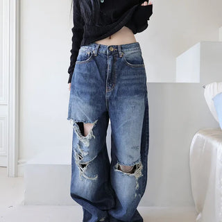 Distressed Wide Denim