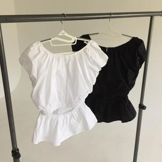 Unique Summer Puff Blouse Cap Sleeve Delicate Fit Wedding Guest Look