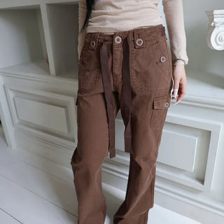 Brown Strap Cargo Pants | Brown Strap Cargo Pants