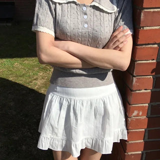 Blly Short Sleeve Collared Knit
