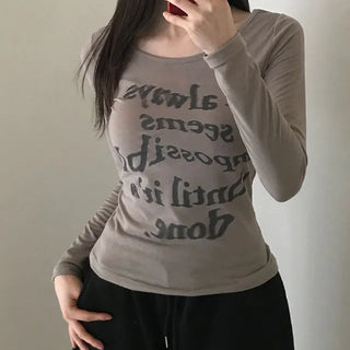 Always Lettering Slim Fit Long Sleeve T-shirt