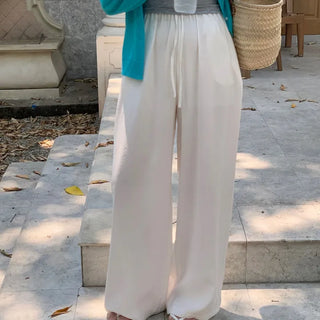 Summer Cooling Tencel Wide Elastic Waist Pants
