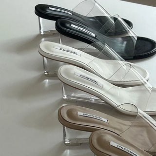 Gathering Transparent PVC Wedge Heel Flip-flops [7.5CM]