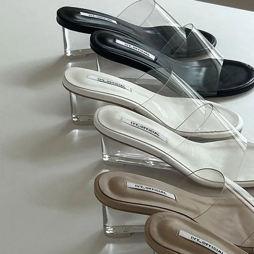 Gathering Transparent PVC Wedge Heel Flip-flops [7.5CM]